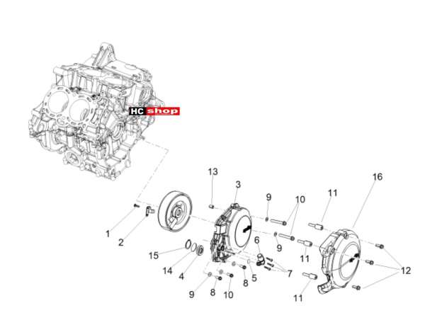 Aprilia Tuono V4 1100 RF E4 ABS - Motor Zünderdeckel