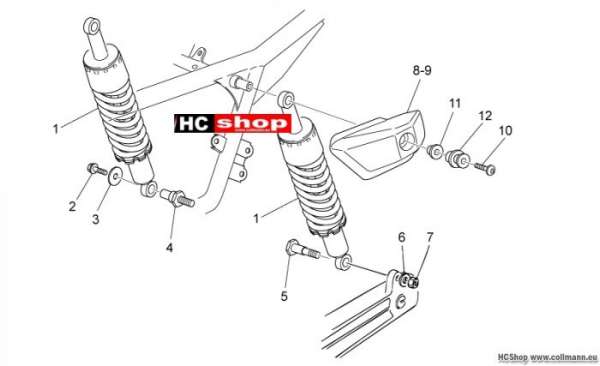 Moto Guzzi Hinten Stoßdämpfer Nevada Classic 750