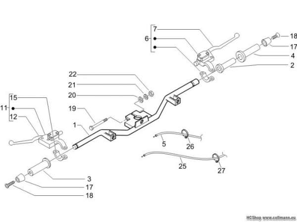 Piaggio Lenker - Hauptbremszylinder Beverly Cruiser 500