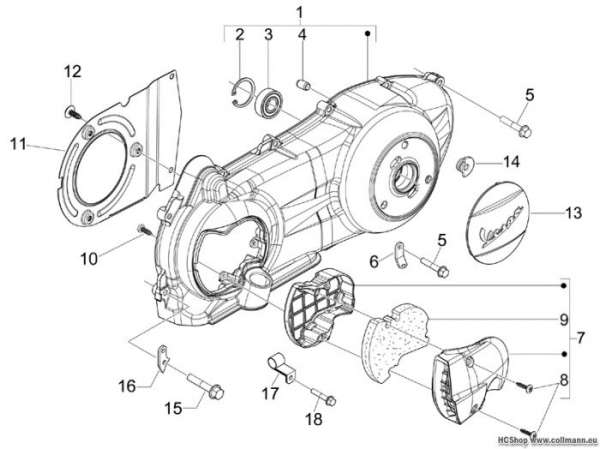 Vespa Kurbelwelledeckel GTS 300 Touring
