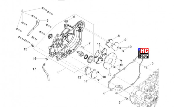 Aprilia SX 125 E5+ - Motor - Kupplungsdeckel