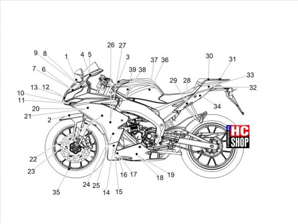 Aprilia RS 125 Replica ABS E5 Aufbau - Deko