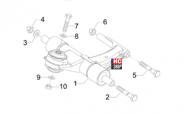 Vespa Primavera 50 TECH E5 - Radaufhängungen - Schwingarm