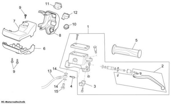 Aprilia Schaltungen links Sport City CUBE E3 250/300