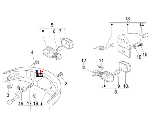 Gilera Nexus 125 Hinterleuchten - Blinkleuchten