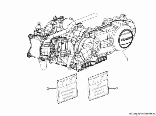 Piaggio Motor, komplett Beverly 125 RST