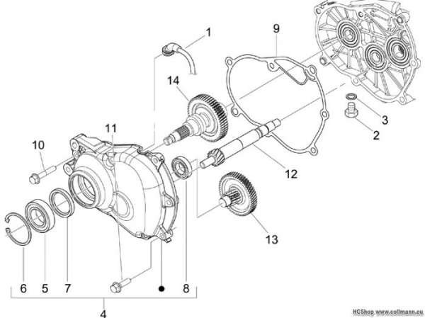 Piaggio Einheit Getriebe Beverly 125