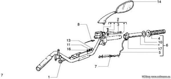 Vespa Lenker Bauteile 50 4T