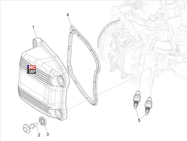 Piaggio MP3 530 hpe Exclusive E5 Motor Zylinderkopfabdeckung