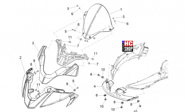 Aprilia Tuono V4 Factory 1100 E5 SE 09 SBK - Aufbau - Verkleidung