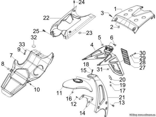 Gilera Hinterabdeckung - Kotflügellappen Runner 50 SP