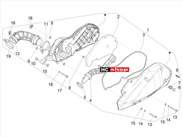 PIAGGIO MP3 300 HPE - 300 HPE SPORT Motor Luftfilter