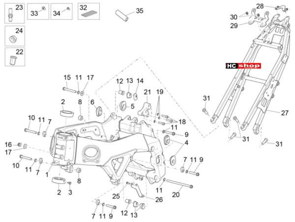 Aprilia RSV 4 1000 RF E3 ABS Rahmen Rahmen