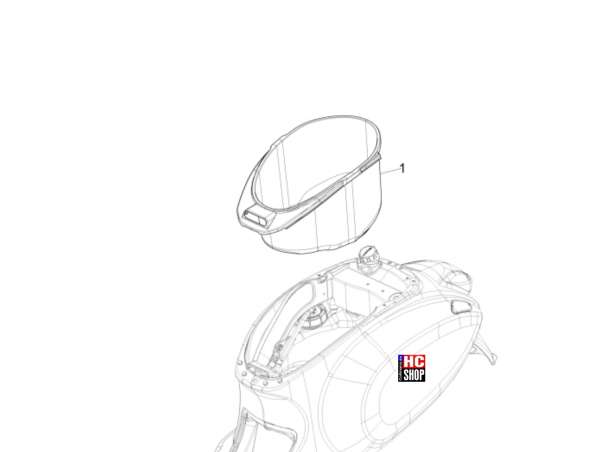 VESPA Sprint 50 E5 Fahrgestell Schutzhelmgehäuse - Untersitz