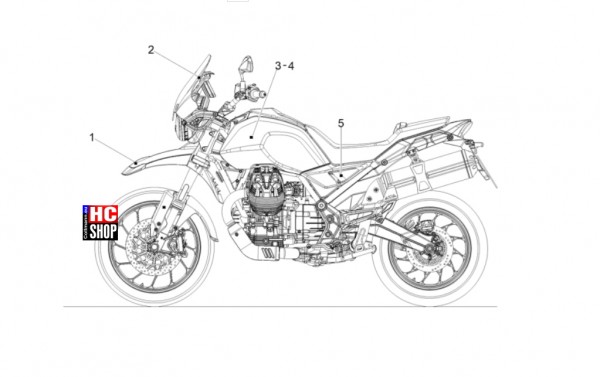 Moto Guzzi V85 TT Strada E5 - Aufbau - Deko
