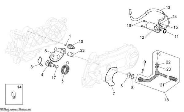 Aprilia Starterrad - Startermotor Scarabeo 100 4T E3 NET