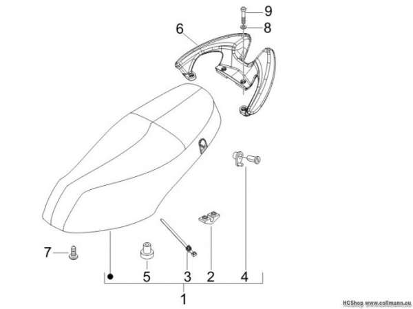 Piaggio Sitzbank/Sitzbänke - Werkzeugtasche Fly 50 4T