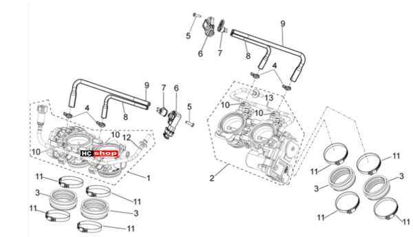 Aprilia Tuono V4 Factory 1100 Superpole Klappenkörper