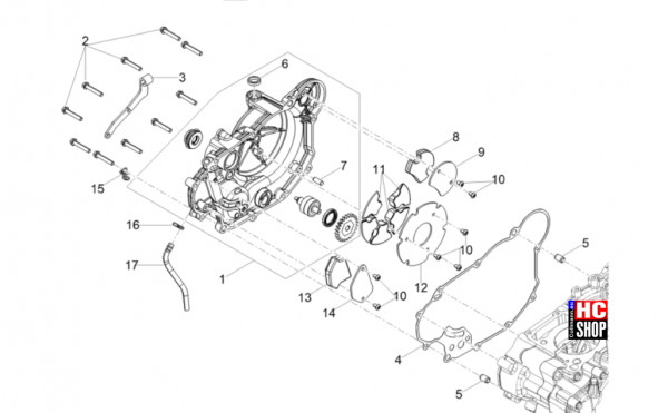 Aprilia Tuono 125 E5+ - Motor - Kupplungsdeckel