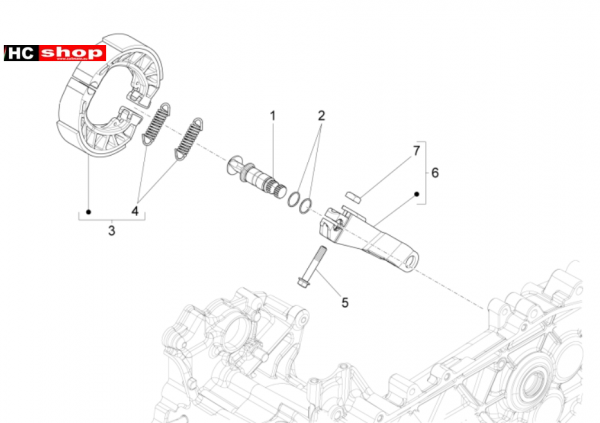 Vespa Primavera 125 4T E4 - Motor Hinterbremse Bremsbackensatz
