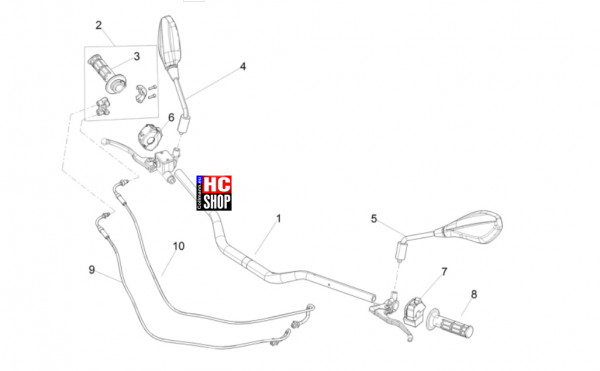 Aprilia SX 125 E5+ - Lenkstange-Schaltungen