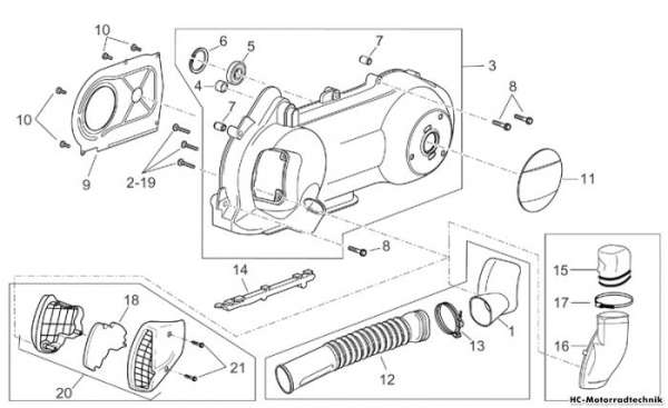 Aprilia Wandlerdeckel Atlantic 125/200/250