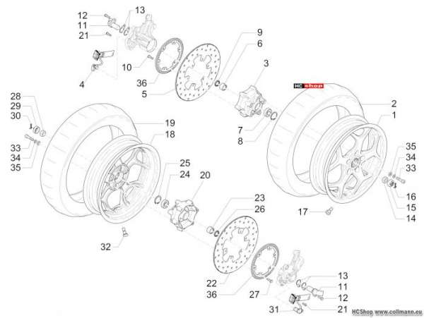 Piaggio MP3 300 Vorderrad
