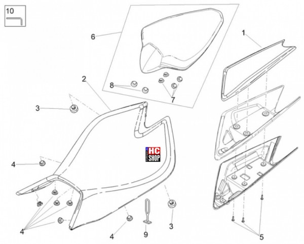 Aprilia Tuono V4 Factory 1100 E5 - Aufbau - Sitz