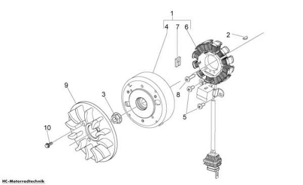 Aprilia Schwungmagnetstarter Sport City ONE 4T E2 50