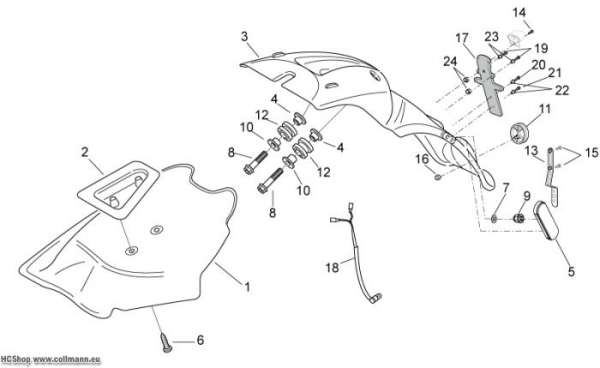Aprilia H.Schutzblech Scarabeo 2T E2 eng.Piaggio 50
