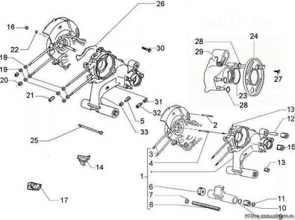 Vespa Kurbelwellengehäuse PX 125/150