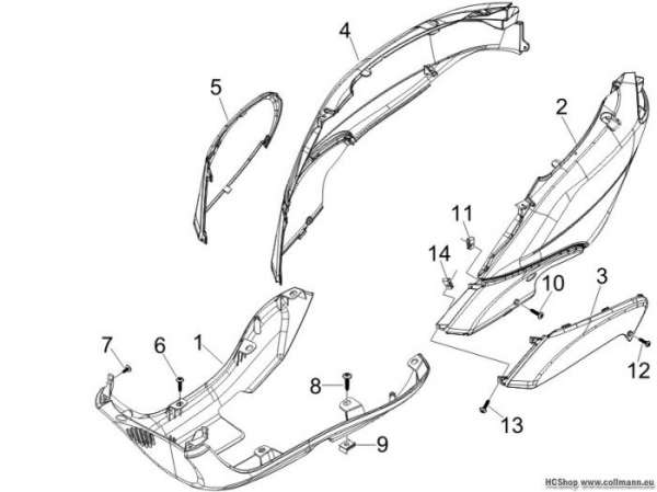Piaggio Seitenabdeckung - Spoiler Fly 125 4T