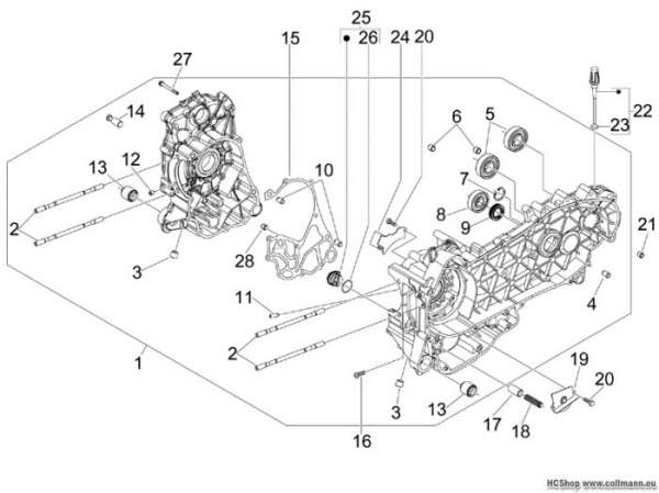 Gilera Kurbelwellengehäuse Nexus 125