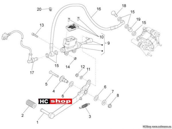 Aprilia RS4 50 SBK Hinterradbremspumpe