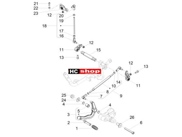 Moto Guzzi V7 III Anniversario 750 ABS E4 - Motor Schalthebel