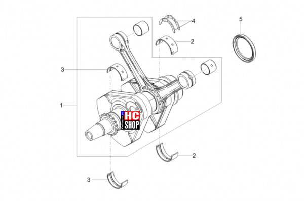 Moto Guzzi V7 Special 850 E5+ - Motor - Kurbelwelle