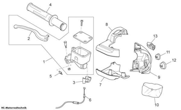 Aprilia Schaltungen rechts Scarabeo Light Carb. 125/200