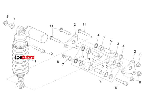 Aprilia RSV 4 1000 RR E4 ABS Radaufhängungen Stoßdämpfer