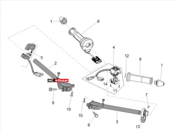Aprilia RSV 4 1000 RF E4 ABS Lenker Schaltung