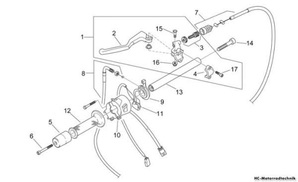 Aprilia Schaltungen links RS 125