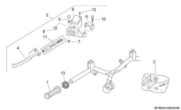 Aprilia Schaltungen links SR IE+Carburatore 50