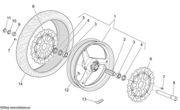 Moto Guzzi SE Vorderrad Griso V 8V 1200