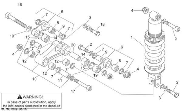 Aprilia Hinterradaufhängung Pegaso Carb. 650