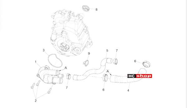 PIAGGIO MP3 300 HPE - 300 HPE SPORT Wasserpumpe