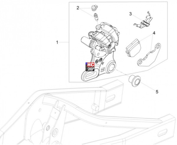 Aprilia Tuono 125 E5 Bremsanlage - Hinterradbremszange