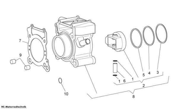 Aprilia Zylinder Scarabeo Light Carb. 125/200