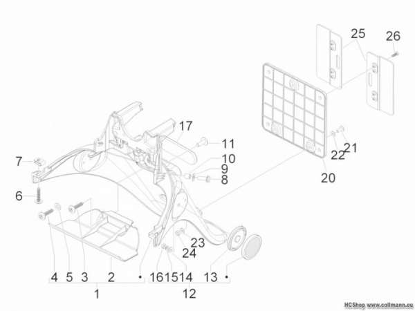 Piaggio Hinterabdeckung - Kotflügellappen Fly 125 4T