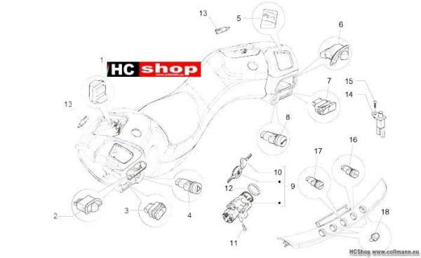 Piaggio MP3 Sport ABS 500 Schalter