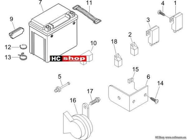 Piaggio Fernschalteren - Batterie - Hupe X9 250
