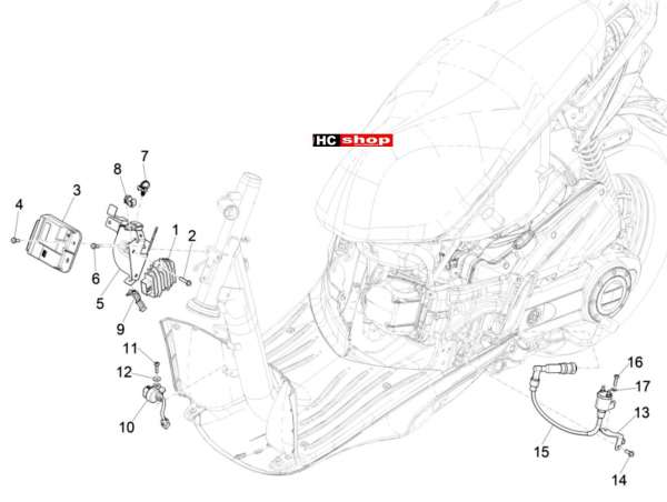 Piaggio Liberty iGet 50 4T 3V E4 Elektrische Anlage - Spannungsregler-Steuergerät-Zündspule